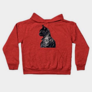 Leather Cat Kids Hoodie